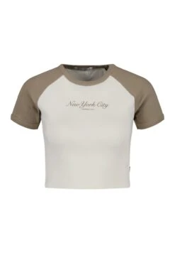 Eydie - T-Shirt Print - Light Khaki