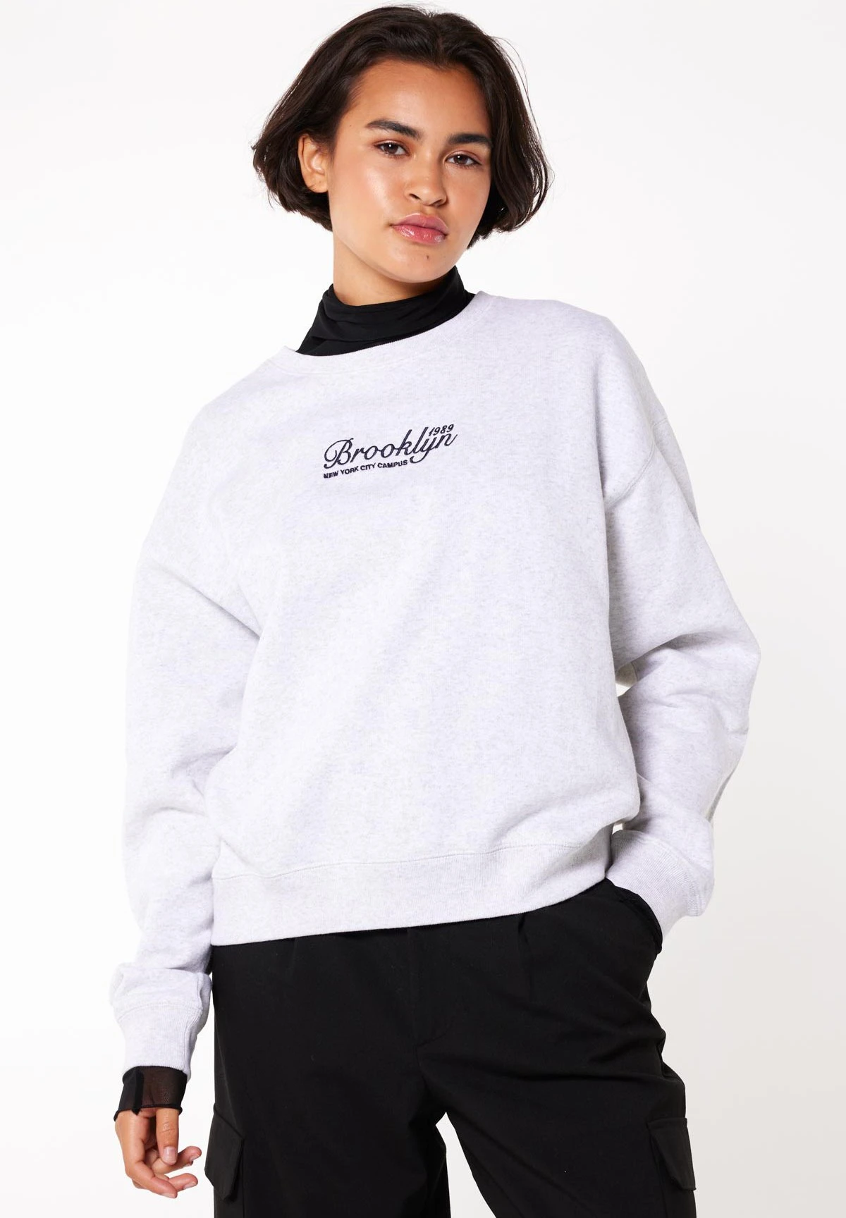 Safae - Sweater - Light Grey Melange 1 Safae - Sweater - Light Grey Melange