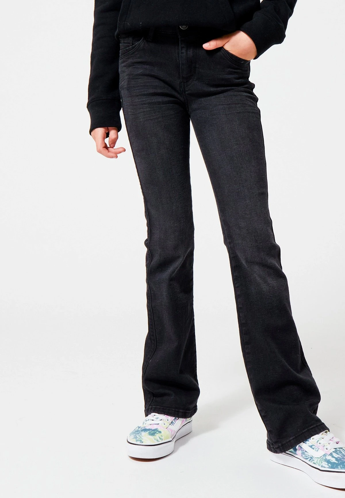Emily Flar Jr - Flared Jeans - Washed Black 1 Emily Flar Jr - Flared Jeans - Washed Black