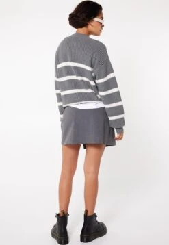 Rowe - A-Lijn Rok - Dark Grey Melange -America Today c44031bf8f62428c8068969a7c9b3977