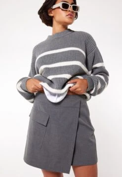 Rowe - A-Lijn Rok - Dark Grey Melange